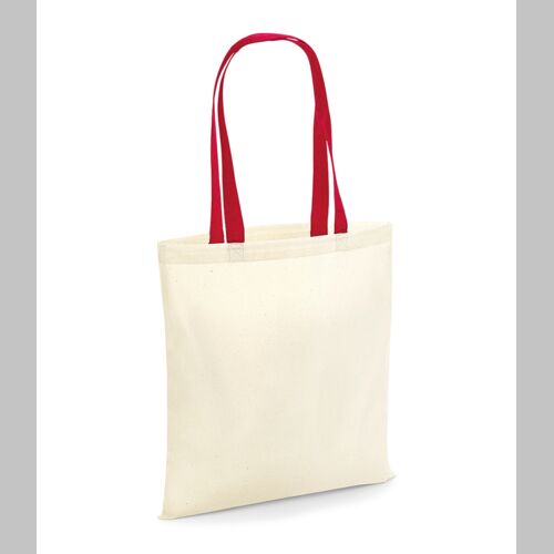 Tygkasse, långa handtag, kontrastfärg Miniatyr